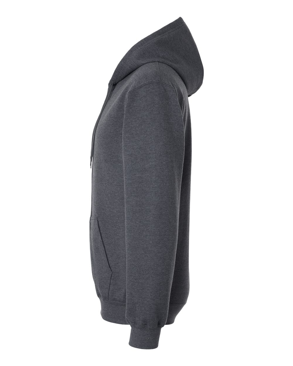 Left View of Dark Heather Softstyle® Full-Zip Hooded Sweatshirt - SF600