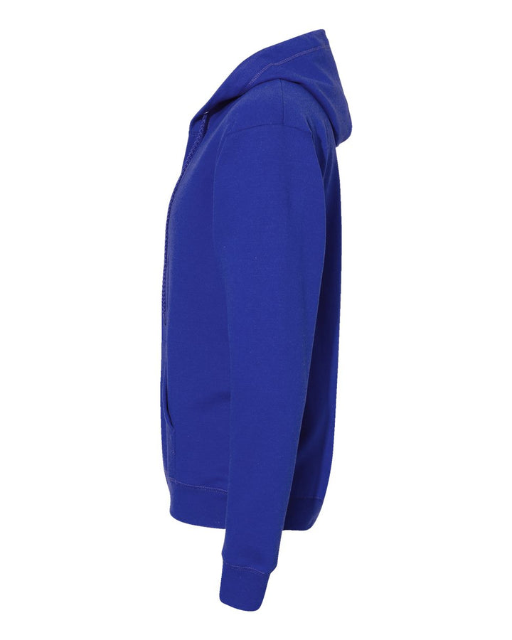 Left View of Deep Royal Ecosmart® Full-Zip Hooded Sweatshirt - P180