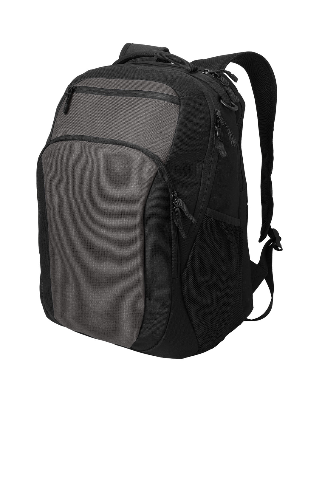 Left View of DkChar/Blk Port Authority Transport Backpack BG232