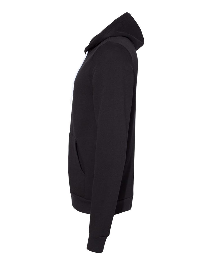 Left View of DTG Black Sponge Fleece Full-Zip Hoodie - 3739