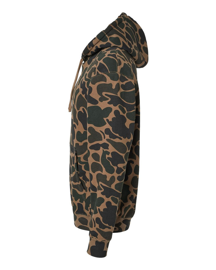 Left View of Duck Camo Heavyweight Hooded Sweatshirt - IND4000