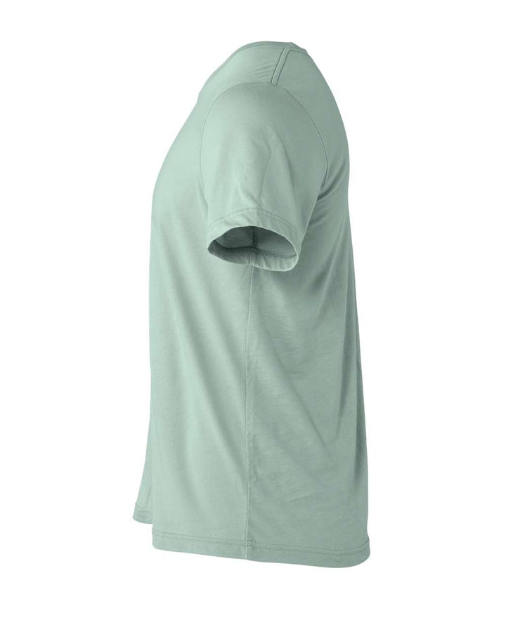 Left View of Dusty Blue Jersey Tee - 3001