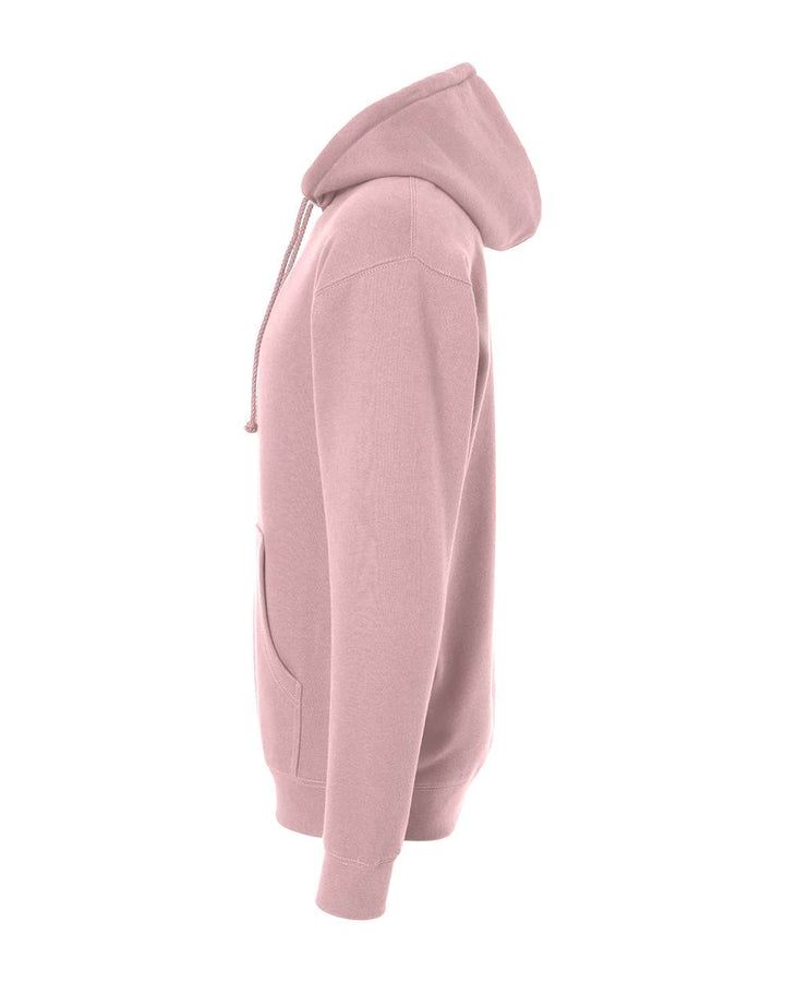 Left View of Dusty Pink Heavyweight Hooded Sweatshirt - IND4000