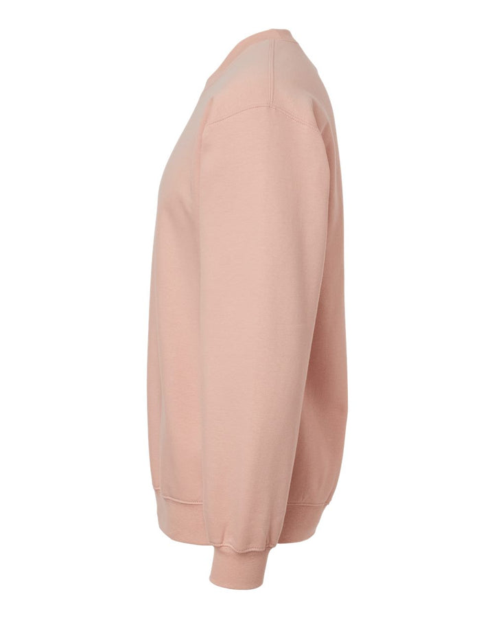 Left View of Dusty Rose Softstyle® Midweight Crewneck Sweatshirt - SF000