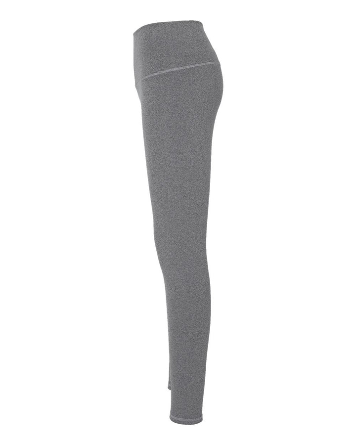 Left View of Ebony Heather Women's Sport Soft Touch Leggings - CHP120