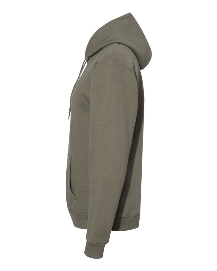 Left View of Fatigue Green Ecosmart® Hooded Sweatshirt - P170