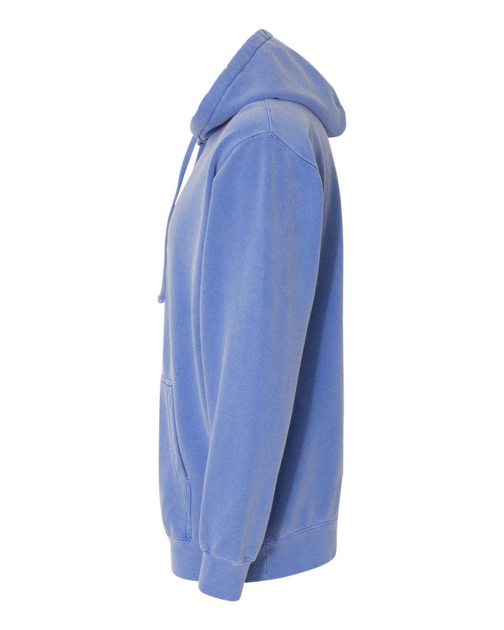 Left View of Flo Blue Garment-Dyed Hooded Sweatshirt - 1567
