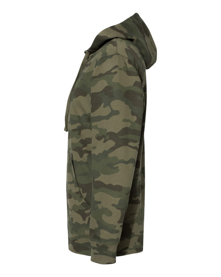 Left View of Forest Camo Midweight Hooded Sweatshirt - SS4500