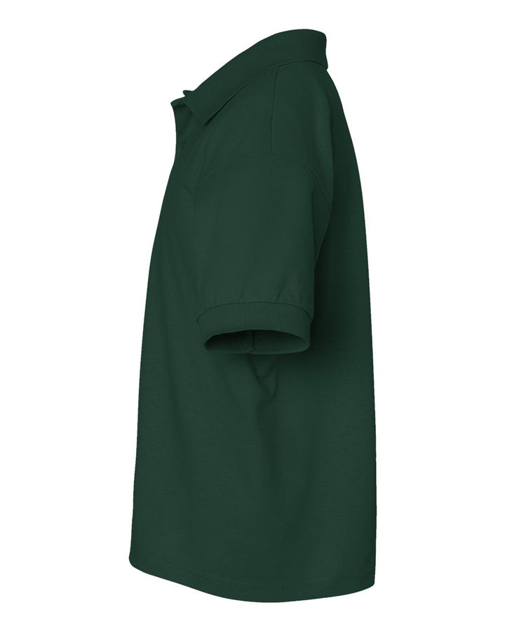 Left View of Forest Green DryBlend® Youth Jersey Polo - 8800B