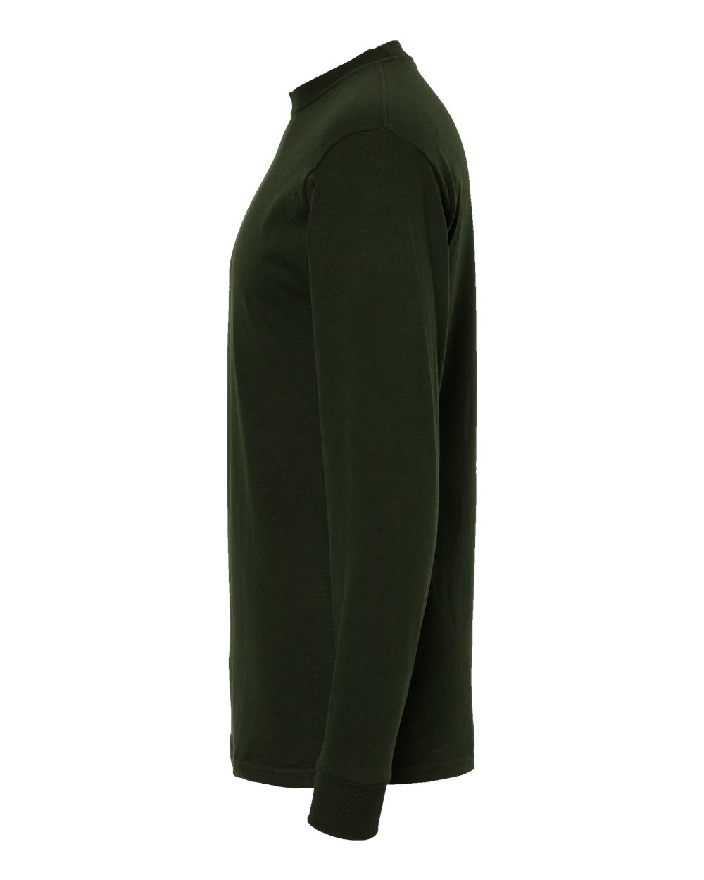 Left View of Forest Green Gold Soft Touch Long Sleeve T-Shirt - 4820