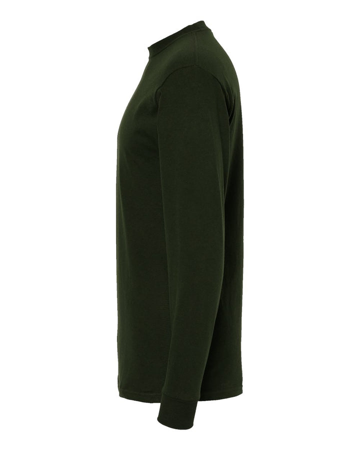 Left View of Forest Green Gold Soft Touch Long Sleeve T-Shirt - 4820