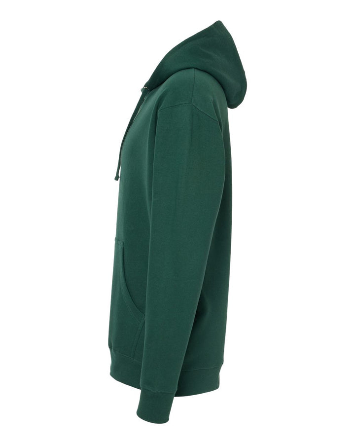 Left View of Forest Green Midweight Hooded Sweatshirt - SS4500