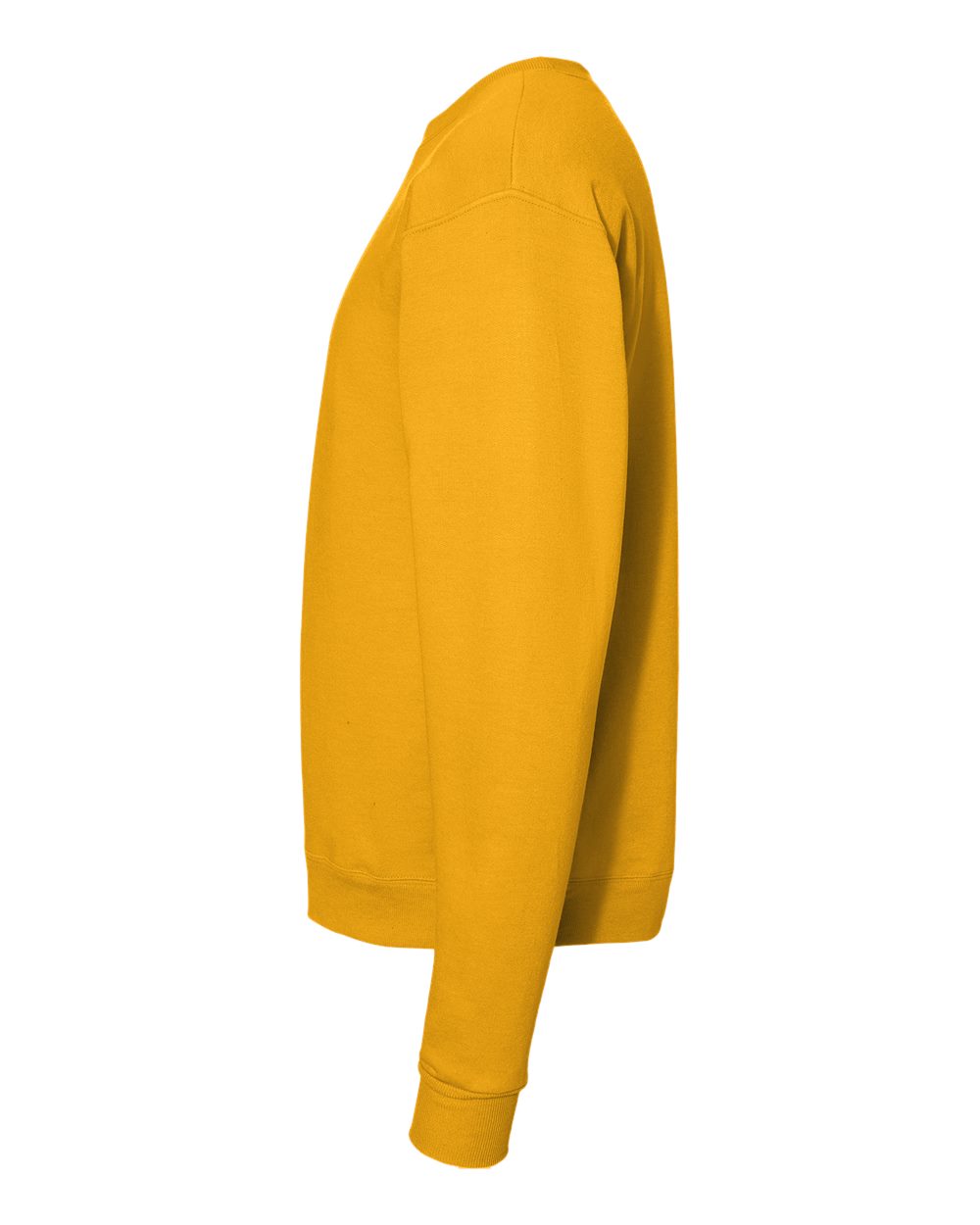 Left View of Gold Ecosmart® Crewneck Sweatshirt - P160