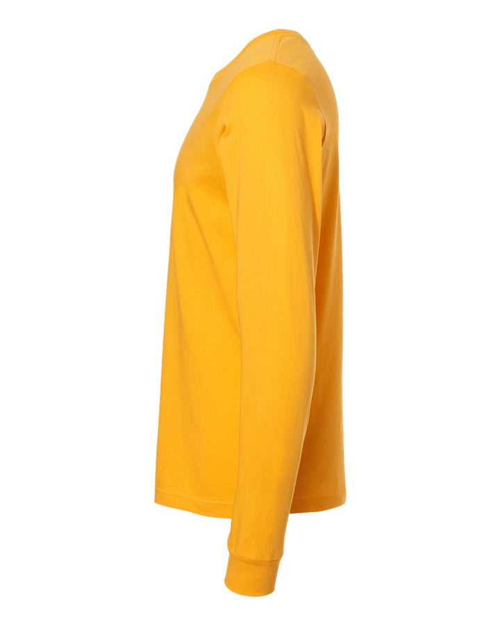 Left View of Gold Jersey Long Sleeve Tee - 3501