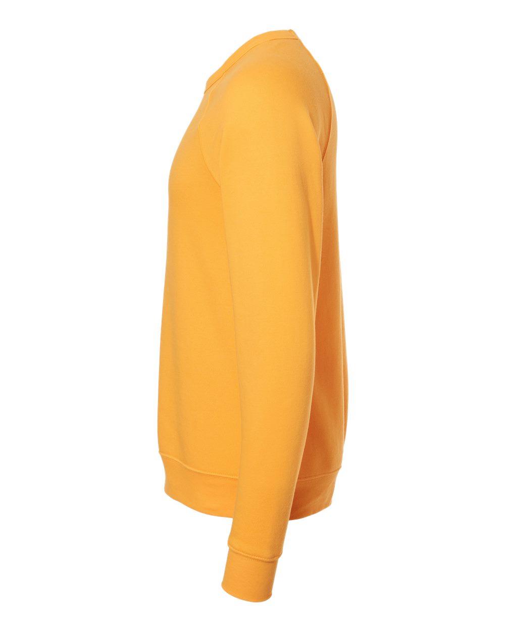 Left View of Gold Sponge Fleece Raglan Crewneck Sweatshirt - 3901