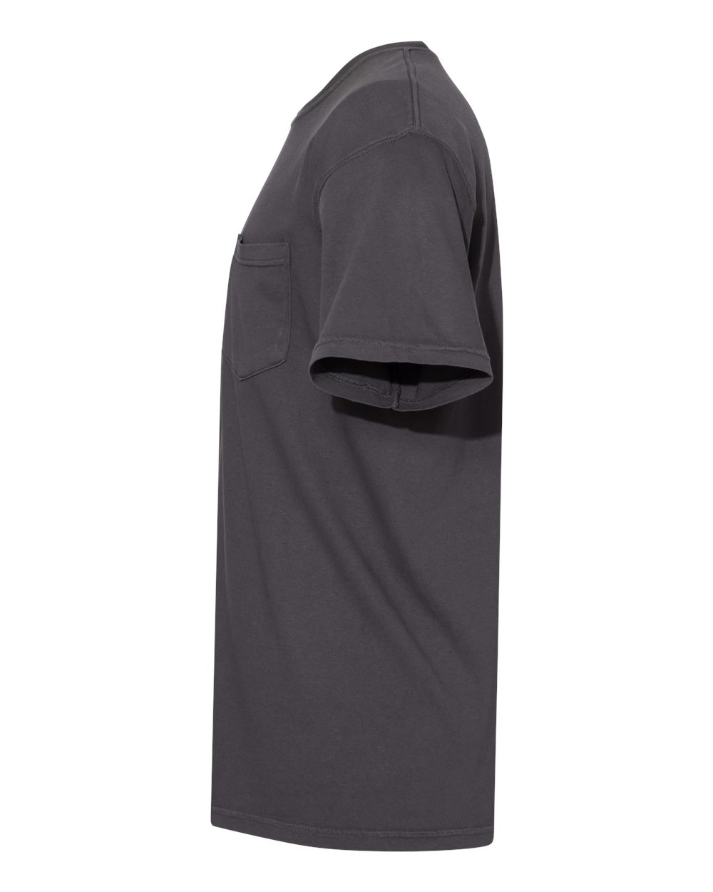 Left View of Graphite Garment-Dyed Heavyweight Pocket T-Shirt - 6030