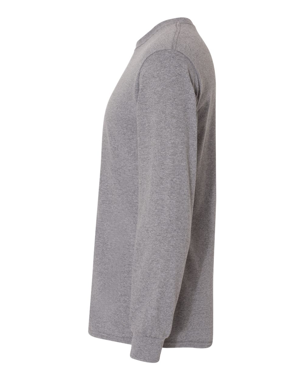 Left View of Graphite Heather DryBlend® 50/50 Long Sleeve T-Shirt - 8400