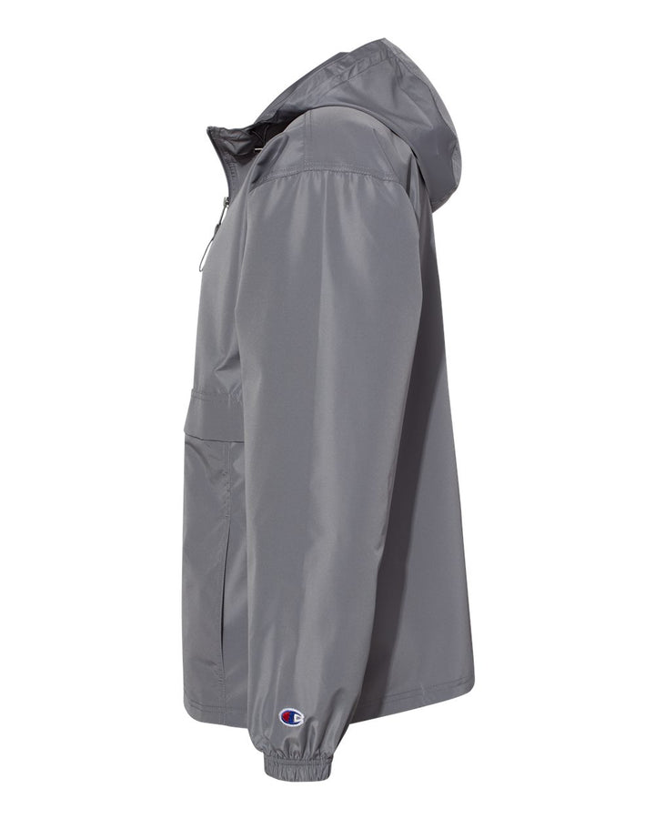 Left View of Graphite Packable Anorak Jacket - CO200