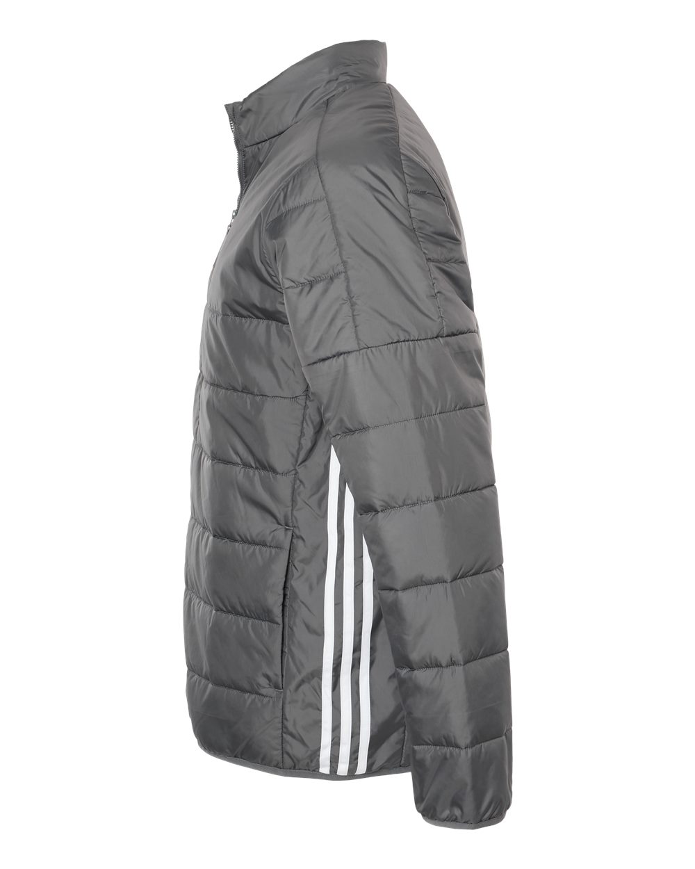 Left View of Grey Five Puffer Jacket - A570