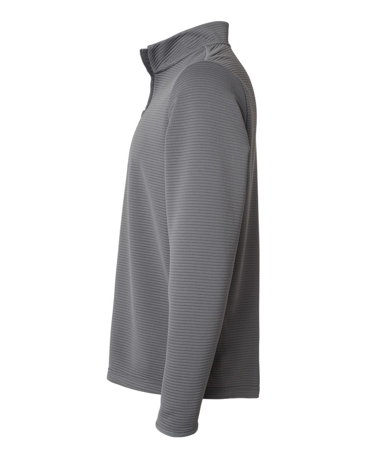 Left View of Grey Five Spacer Quarter-Zip Pullover - A588