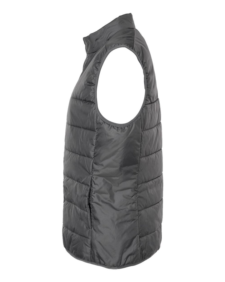 Left View of Grey Five Women's Puffer Vest - A573