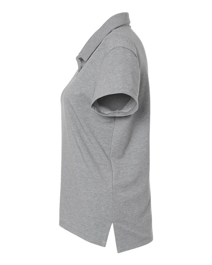 Left View of Grey Three Melange Women's Blend Polo - A690