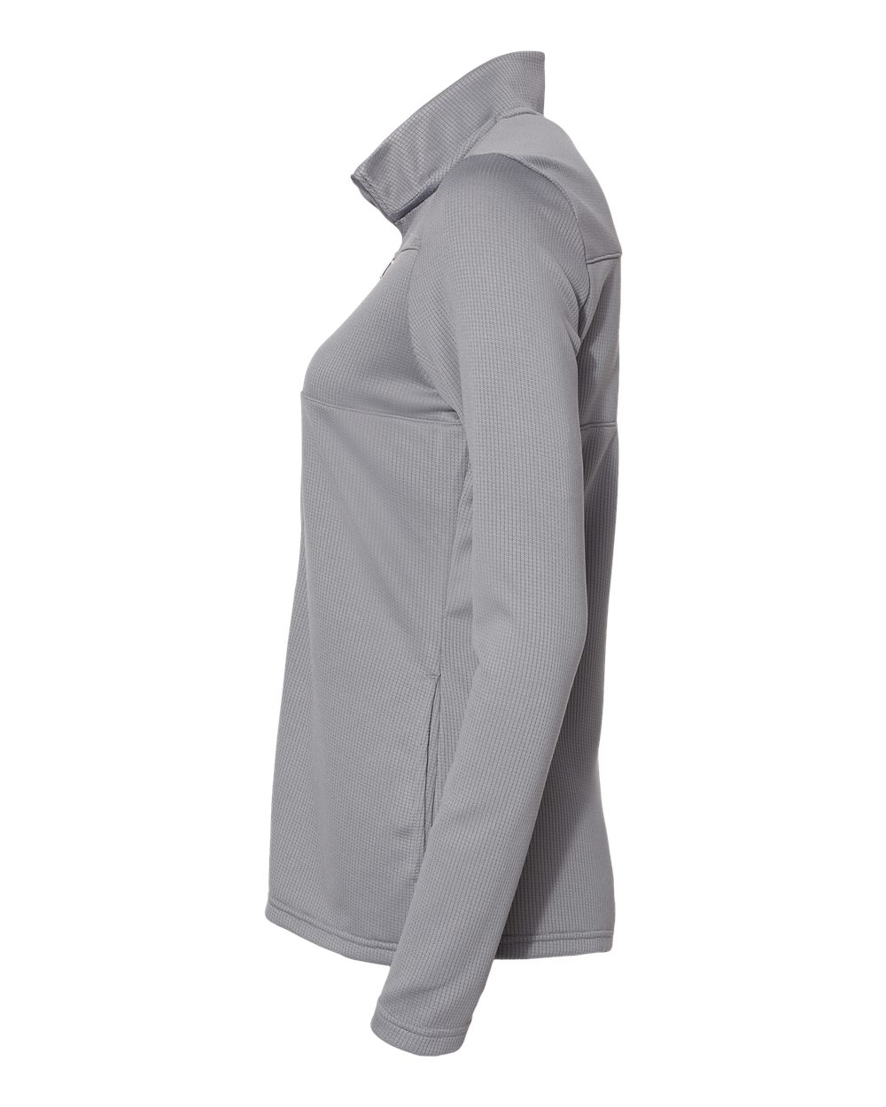 Left View of Grey Three/ White Women's 3-Stripes Double Knit Full-Zip - A483