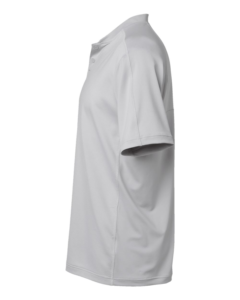 Left View of Grey Two Sport Collar Polo - A584