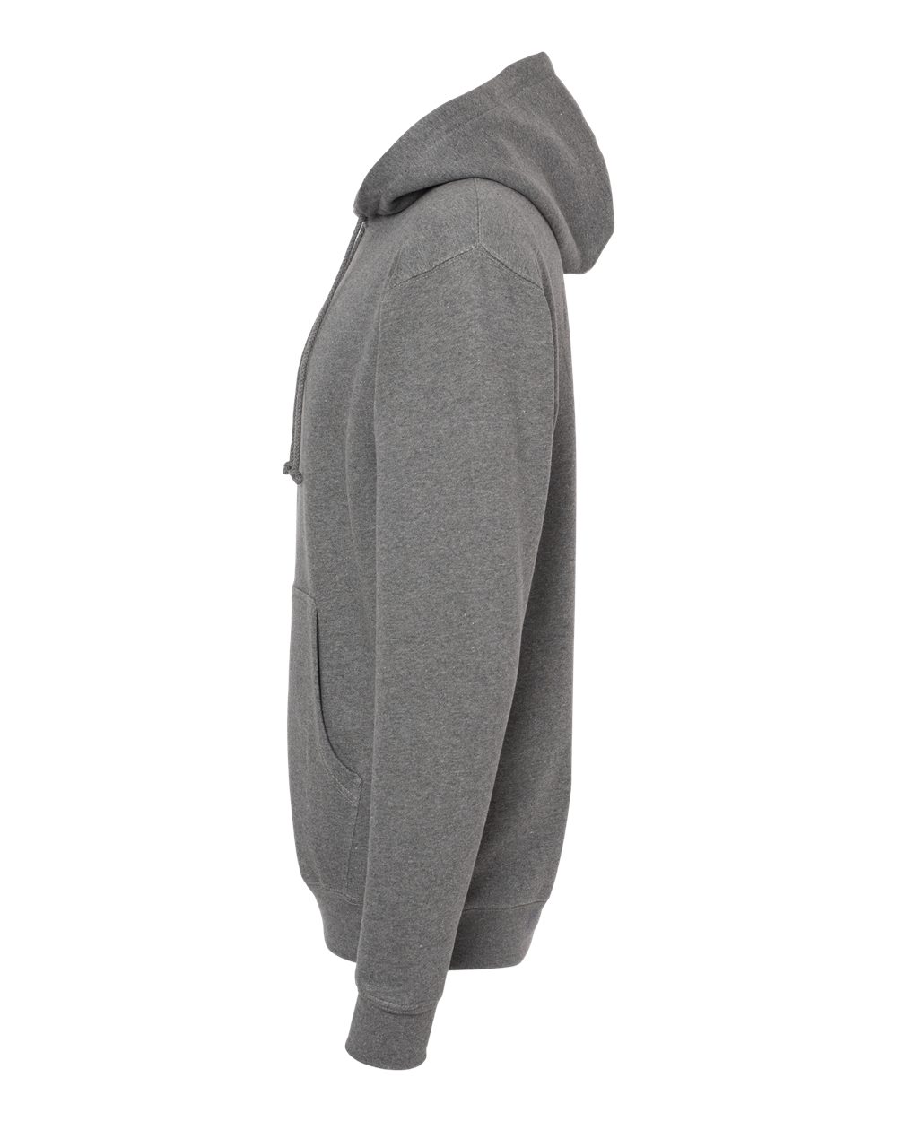 Left View of Gunmetal Heather Heavyweight Hooded Sweatshirt - IND4000