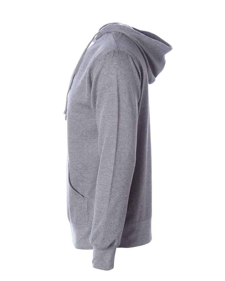 Left View of Gunmetal Heather Midweight Hooded Sweatshirt - SS4500