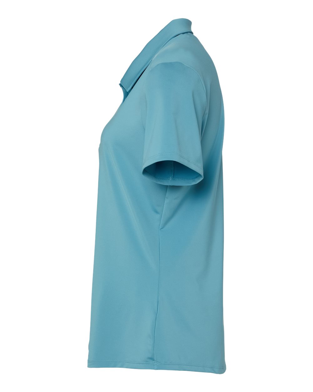 Left View of Hazy Blue Women's Ultimate Solid Polo - A515