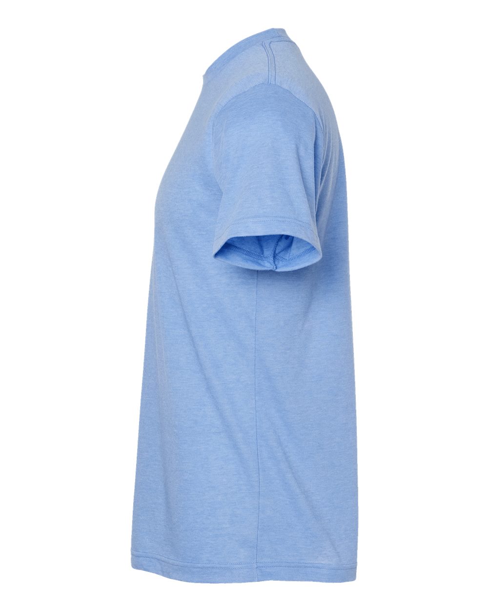 Left View of Heather Athletic Blue Poly-Rich T-Shirt - 241