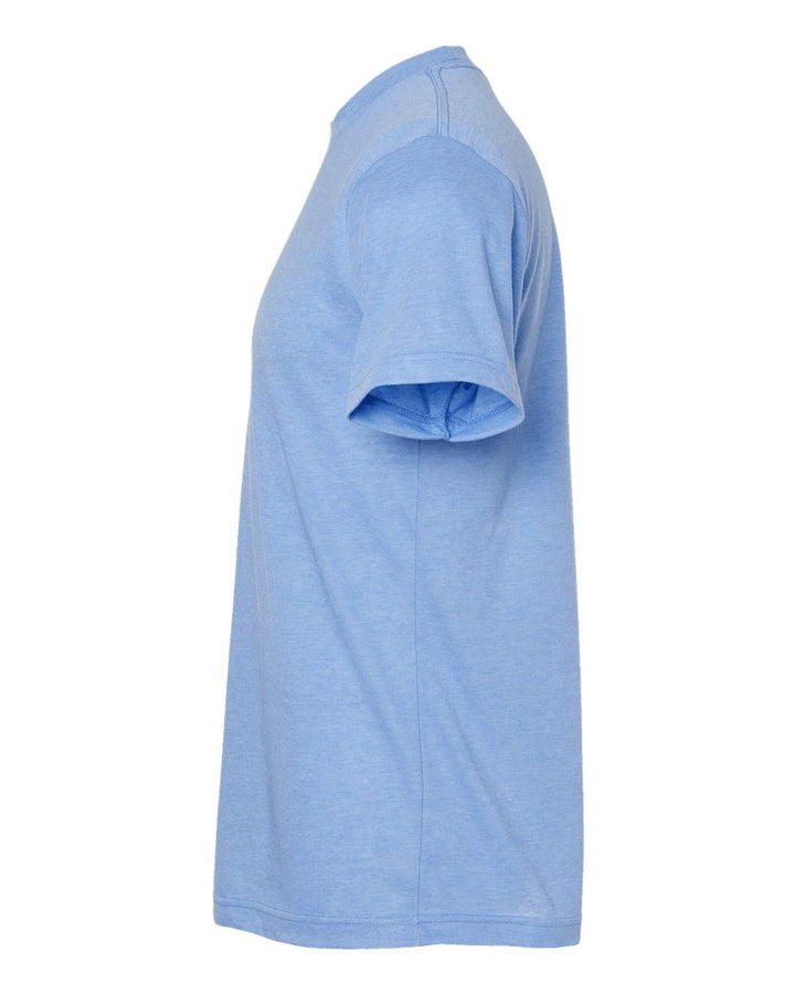 Left View of Heather Athletic Blue Poly-Rich T-Shirt - 241