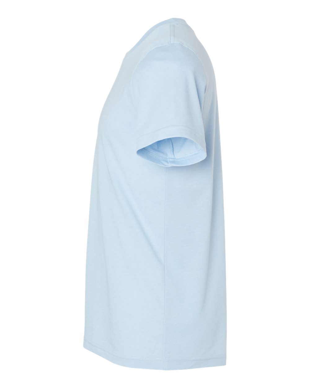 Left View of Heather Baby Blue CVC Jersey Tee - 3001CVC