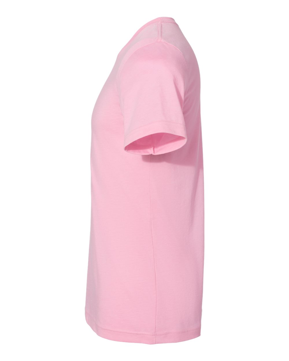 Left View of Heather Bubble Gum CVC Jersey Tee - 3001CVC