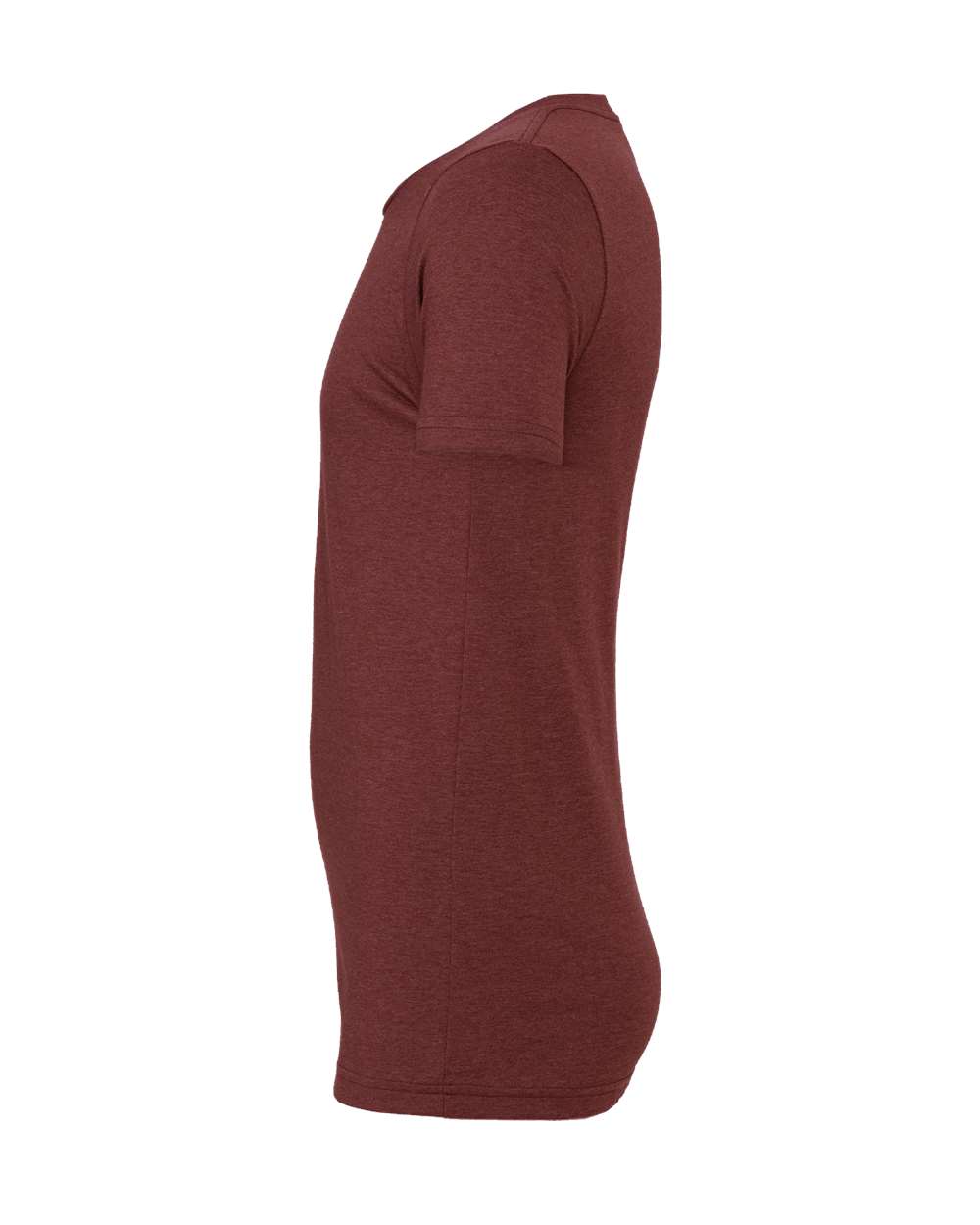 Left View of Heather Cardinal CVC Jersey Tee - 3001CVC