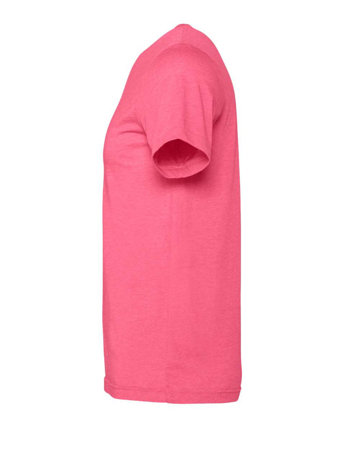 Left View of Heather Charity Pink CVC Jersey Tee - 3001CVC