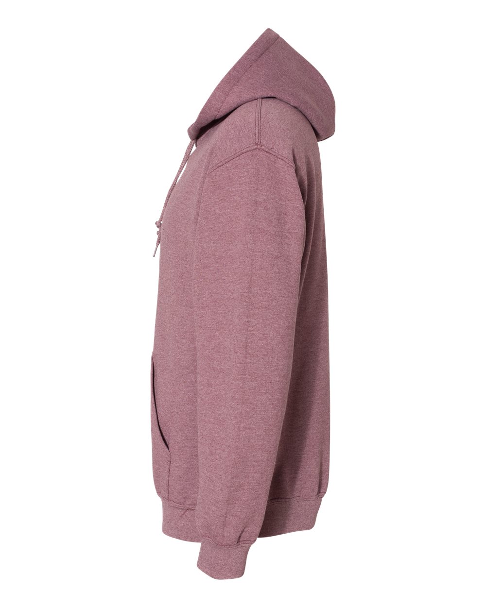 Left View of Heather Dark Maroon Heavy Blend™ Hooded Sweatshirt - 18500