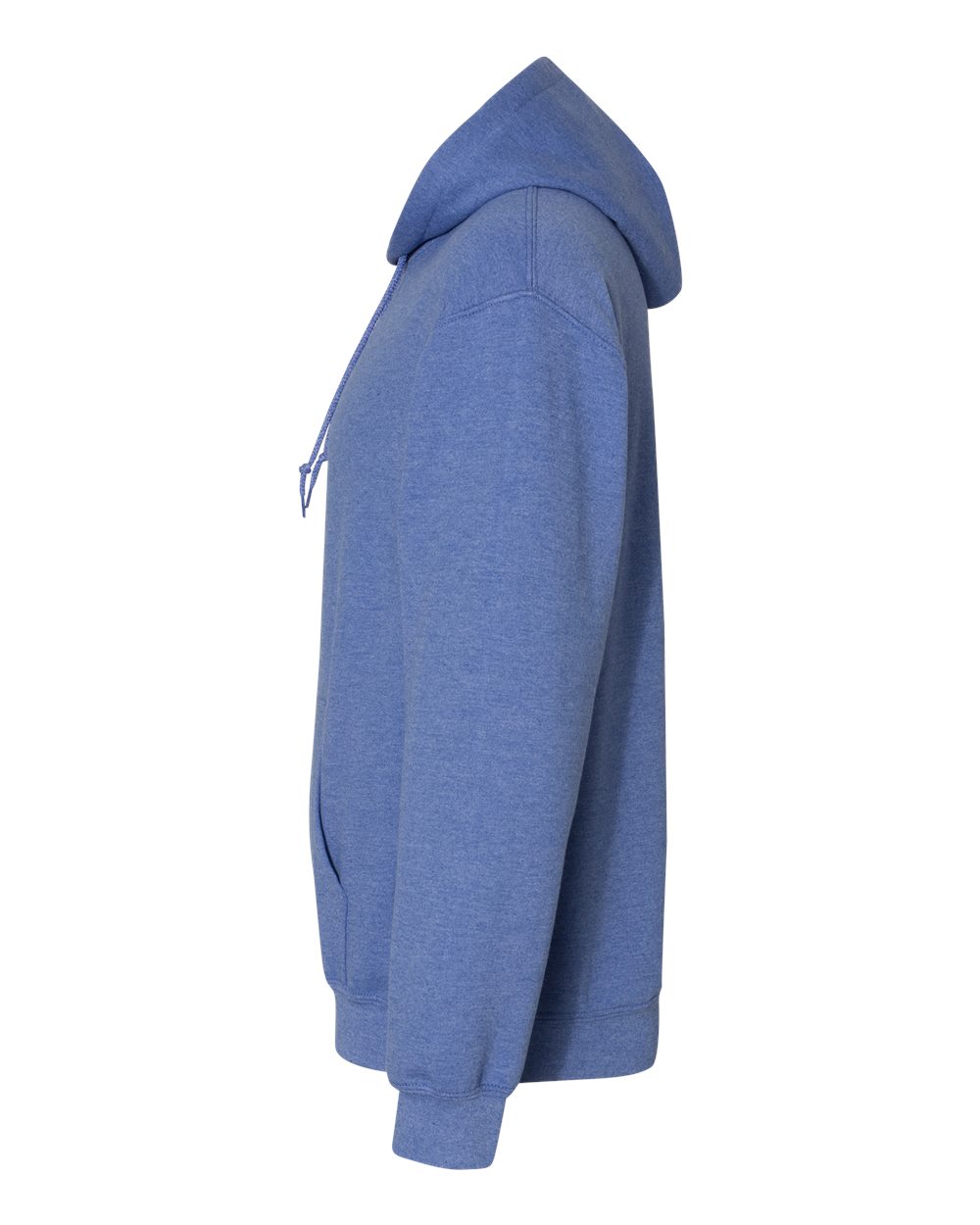 Left View of Heather Deep Royal Heavy Blend™ Hooded Sweatshirt - 18500