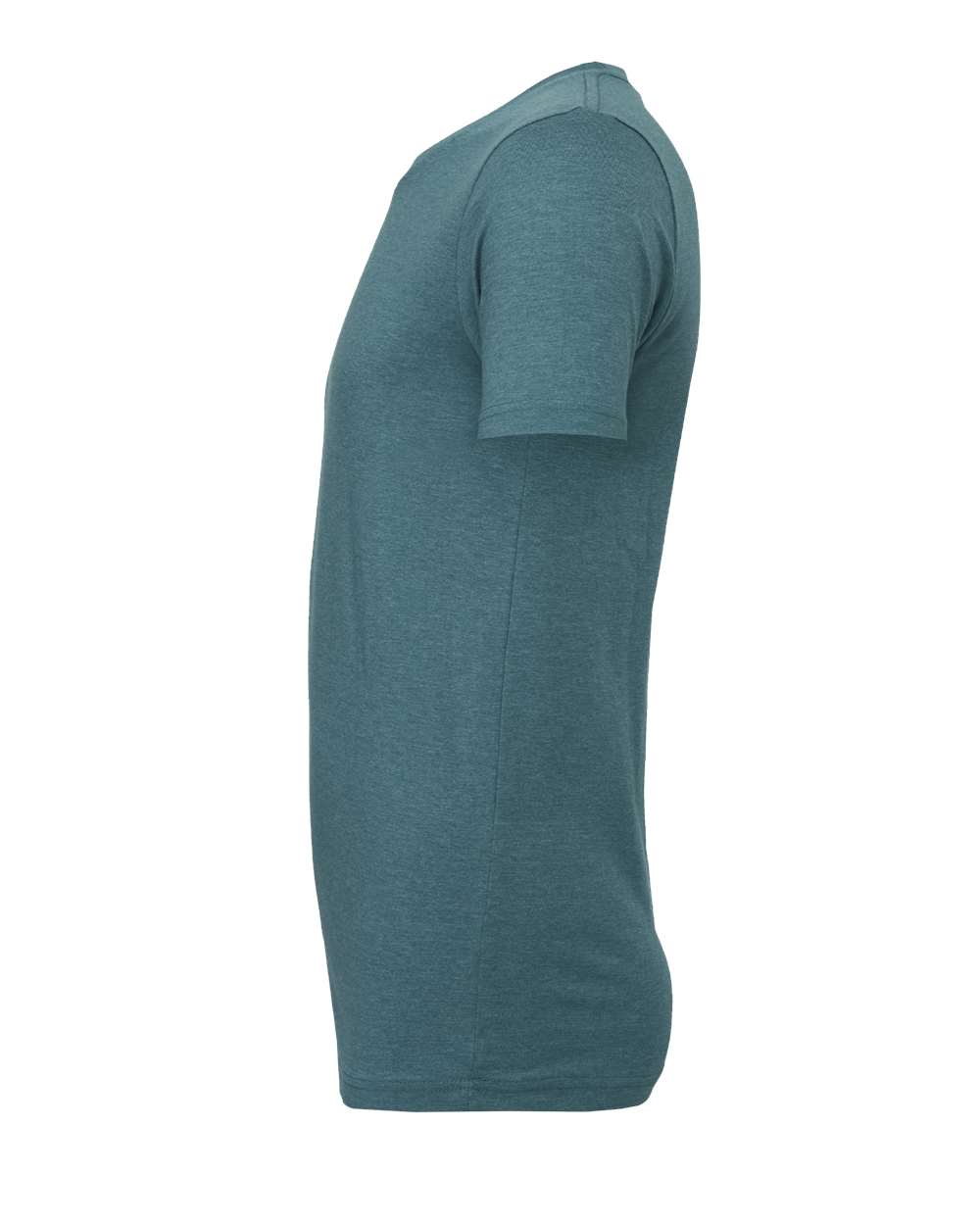 Left View of Heather Deep Teal CVC Jersey Tee - 3001CVC