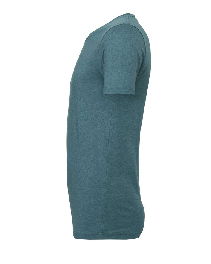 Left View of Heather Deep Teal CVC Jersey Tee - 3001CVC