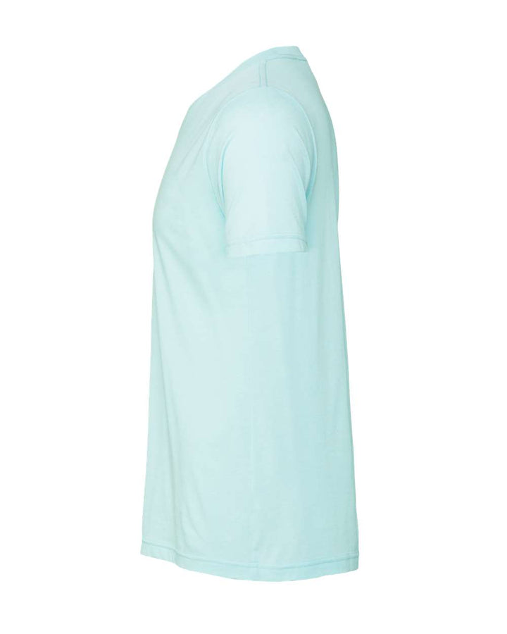 Left View of Heather Ice Blue CVC Jersey Tee - 3001CVC