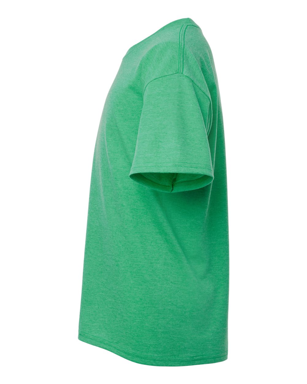 Left View of Heather Irish Green Softstyle® Youth T-Shirt - 64000B