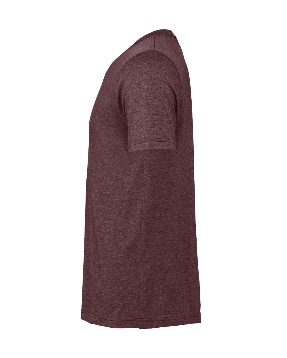 Left View of Heather Maroon CVC Jersey Tee - 3001CVC