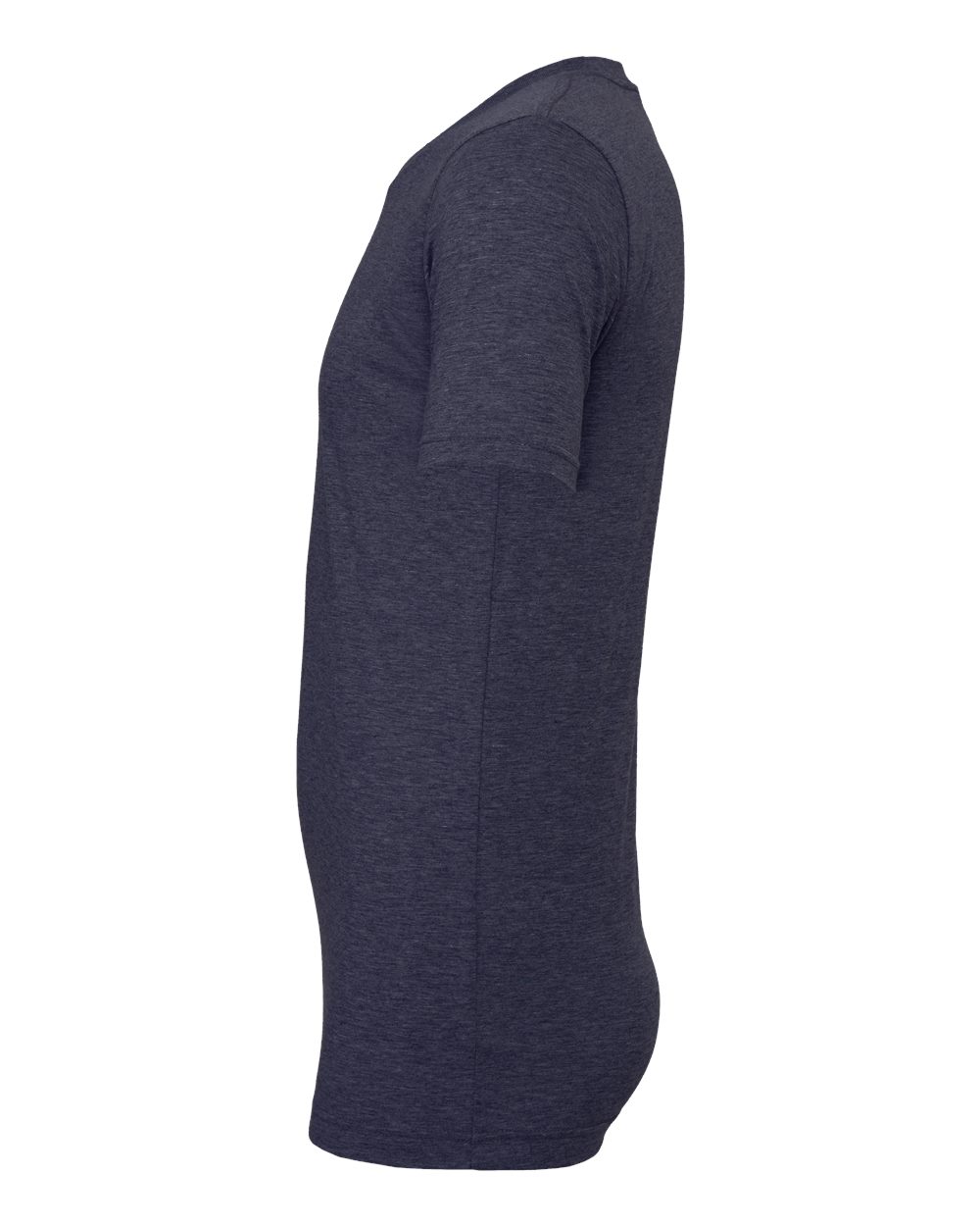 Left View of Heather Midnight Navy CVC Jersey Tee - 3001CVC