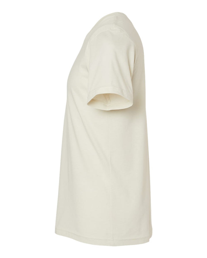 Left View of Heather Oatmeal CVC Jersey Tee - 3001CVC