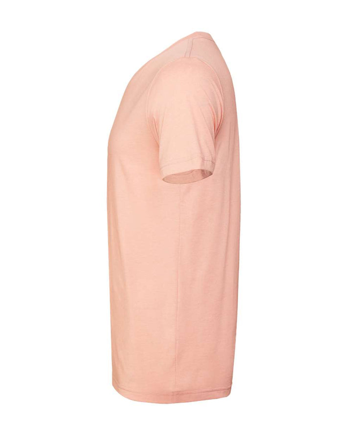 Left View of Heather Peach CVC Jersey Tee - 3001CVC