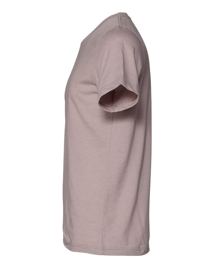 Left View of Heather Pink Gravel CVC Jersey Tee - 3001CVC