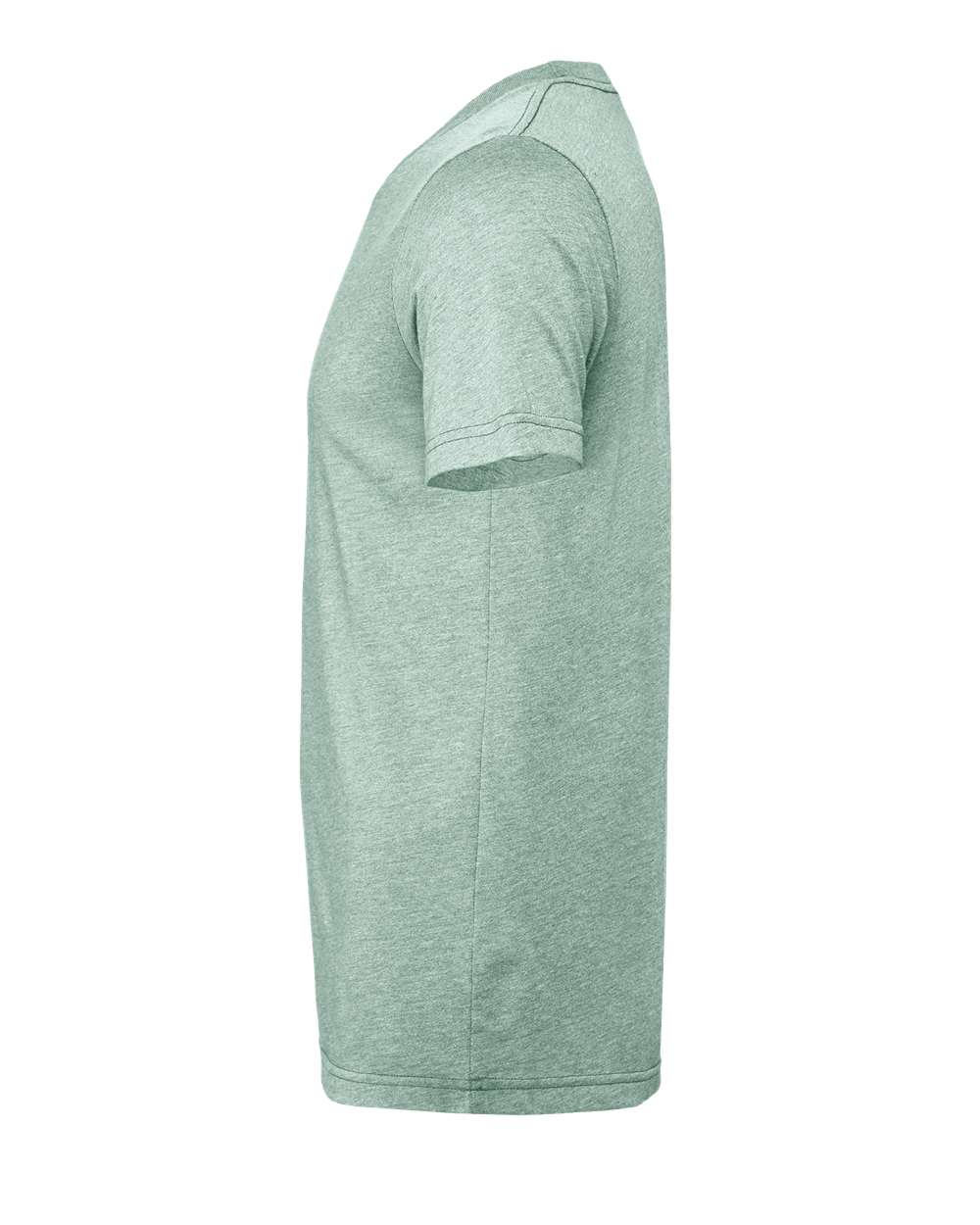 Left View of Heather Prism Dusty Blue CVC Jersey Tee - 3001CVC