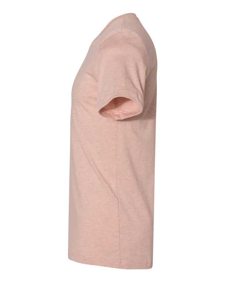 Left View of Heather Prism Peach CVC Jersey Tee - 3001CVC